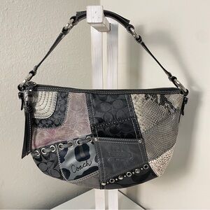 Coach Multi Color Patchwork Hobo with animal pattern